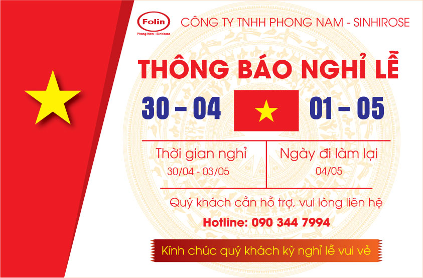 THÔNG BÁO NGHỈ LỄ 30/4 – 1/5