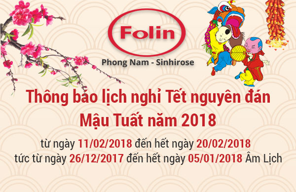 Thông báo lịch nghỉ Tết nguyên đán Mậu Tuất năm 2018